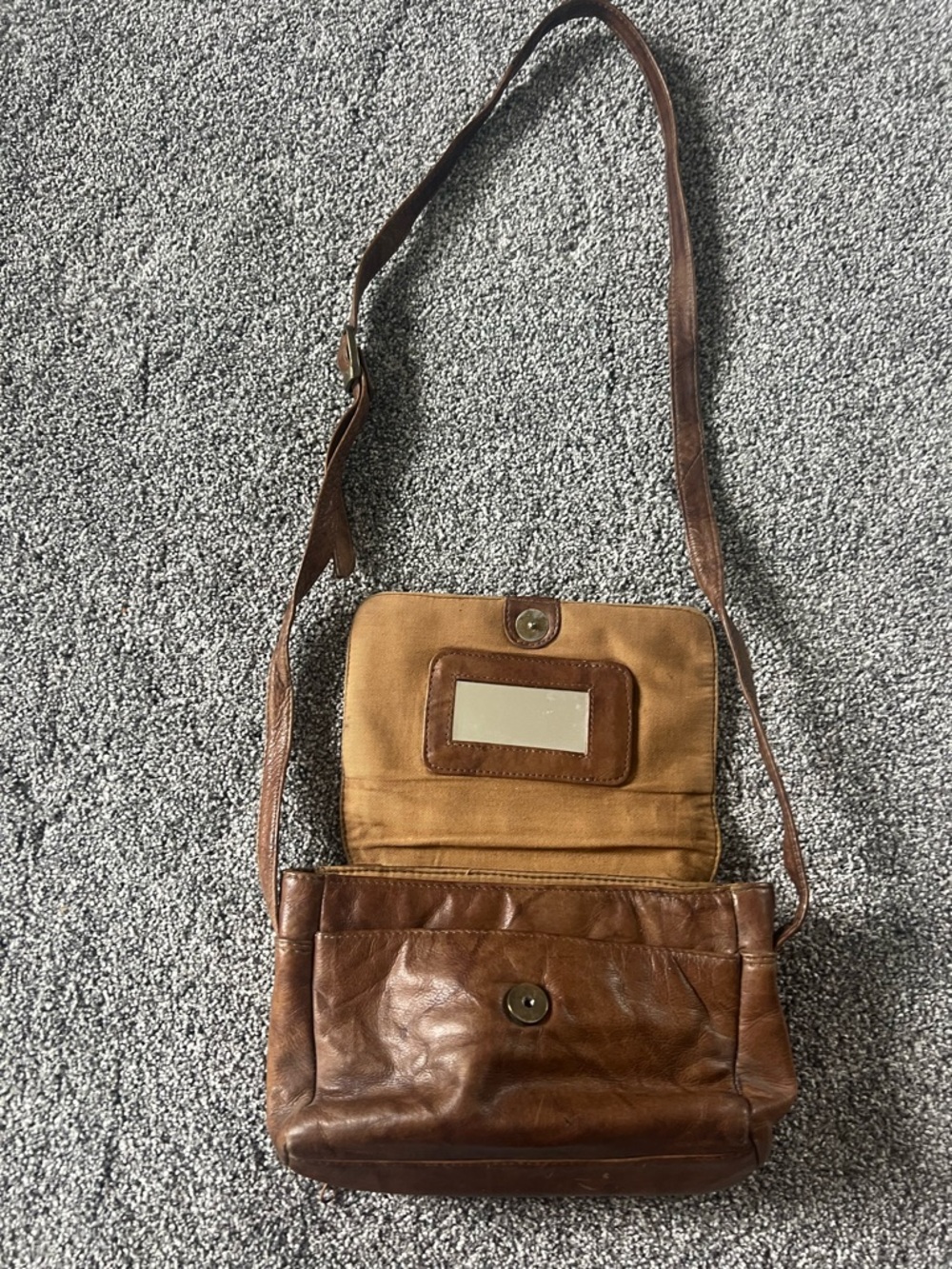 Wilson Brown Leather Shoulder Bag with Tan Interior